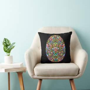 Easter Egg Psychedelic Design Kids Organic T-Shirt Cushion