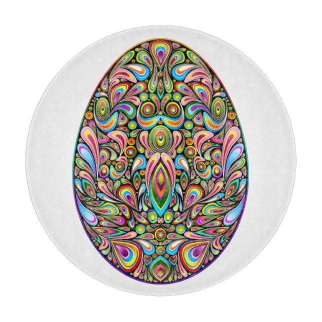 Easter Egg Psychedelic Design Kids Organic T-Shirt Cutting Board (Front)