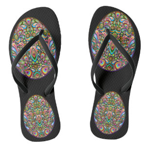 Easter Egg Psychedelic Design Kids Organic T-Shirt Jandals