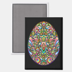Easter Egg Psychedelic Design Kids Organic T-Shirt Magnet