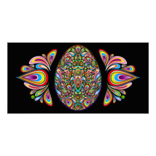 Easter Egg Psychedelic Design Kids Organic T-Shirt Poster
