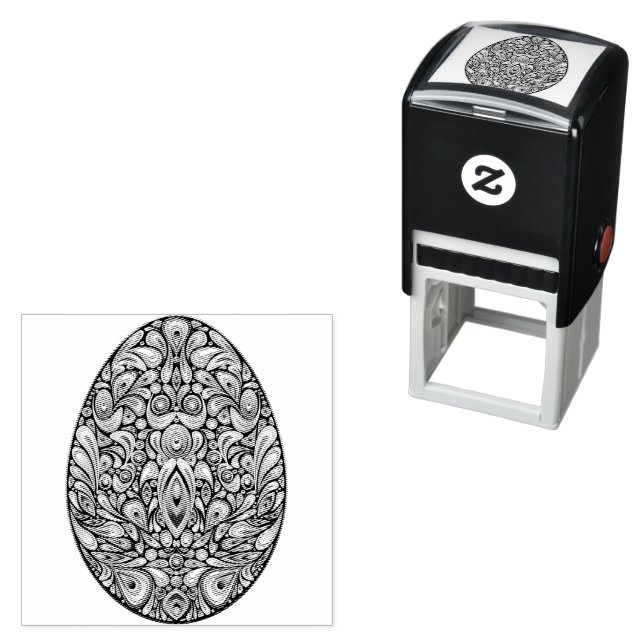Easter Egg Psychedelic Design Kids Organic T-Shirt Self-inking Stamp (In Situ)