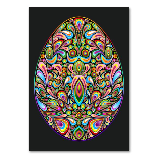Easter Egg Psychedelic Design Kids Organic T-Shirt Table Number (Front)
