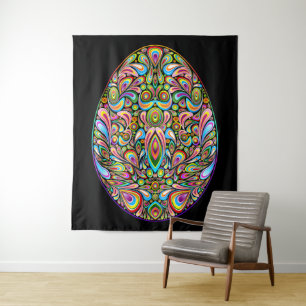 Easter Egg Psychedelic Design Kids Organic T-Shirt Tapestry