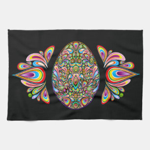 Easter Egg Psychedelic Design Kids Organic T-Shirt Tea Towel