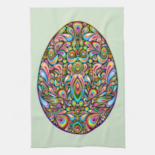 Easter Egg Psychedelic Design Kids Organic T-Shirt Tea Towel