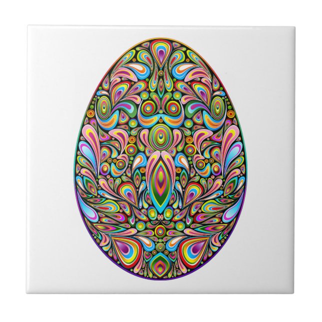 Easter Egg Psychedelic Design Kids Organic T-Shirt Tile (Front)