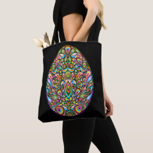 Easter Egg Psychedelic Design Kids Organic T-Shirt Tote Bag