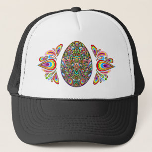 Easter Egg Psychedelic Design Kids Organic T-Shirt Trucker Hat