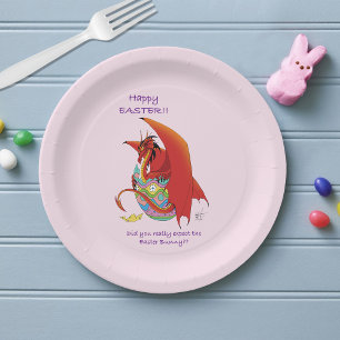 Easter Egg Red Dragon Paper Plate