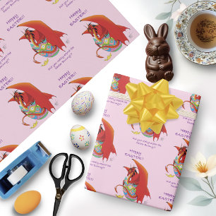 Easter Egg Red Dragon Wrapping Paper