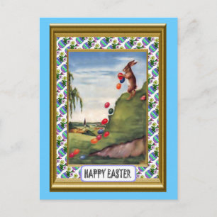 Easter - Egg rolling Holiday Postcard