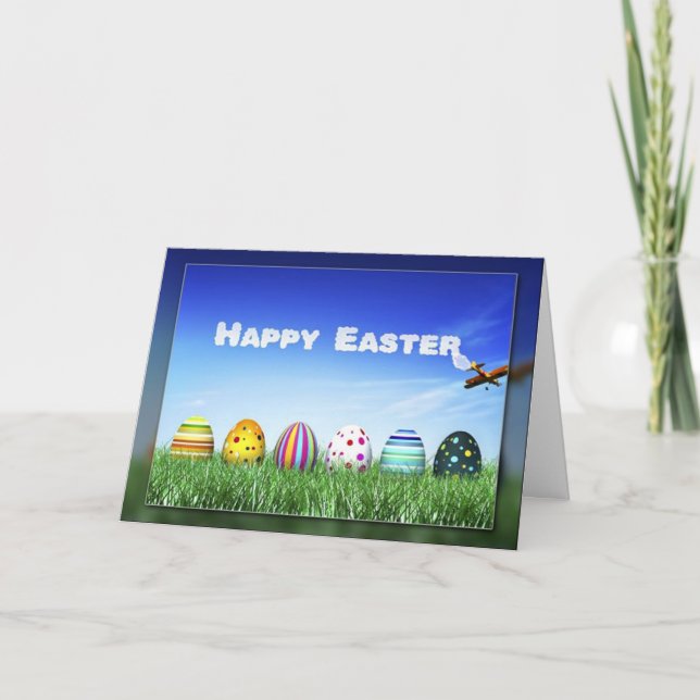 Easter Egg Skywriting Greeting Card (Front)