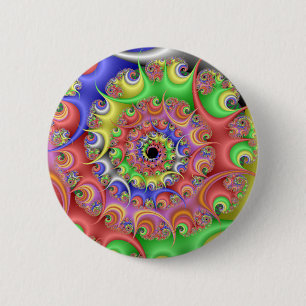 Easter Egg Spiral Fractal 6 Cm Round Badge