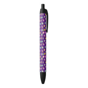 Easter Egg Style Purple Background Art Pattern Black Ink Pen