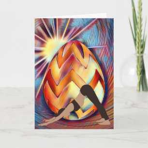 Easter Egg Sunshine, Yoga Girl Happy Birthday Card