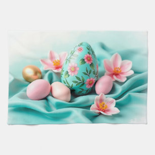 Easter egg tea towel