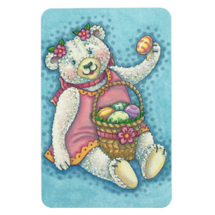 EASTER EGG TEDDY BEAR MAGNET Large Rectangle