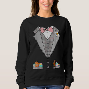 Easter Egg Tuxedo Pink Bow Tie Happy Easter Day Co Sweatshirt