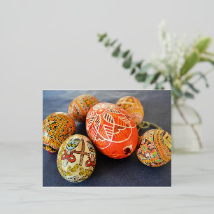 Easter Egg Ukraine Foil Holiday Postcard