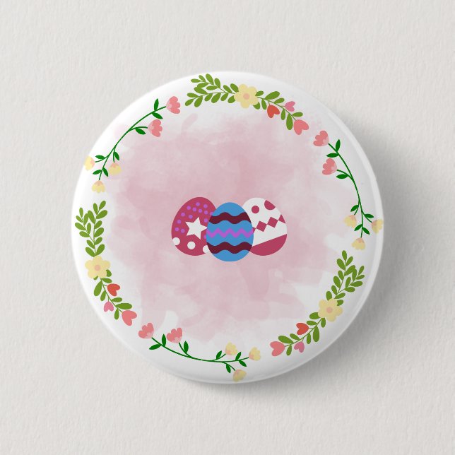 Easter Egg Watercolor Button (Front)