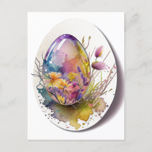 Easter egg watercolor holiday card