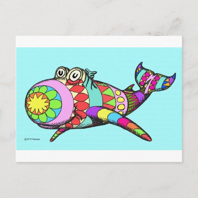 Easter Egg Whale Holiday Postcard (Front)