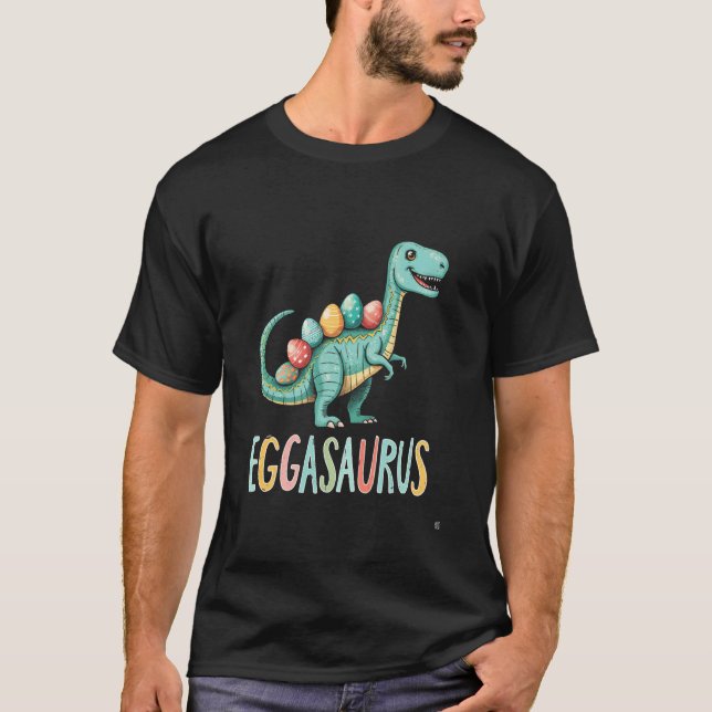 Easter EGGASAURUS Whimsical Dinosaur T-Shirt (Front)