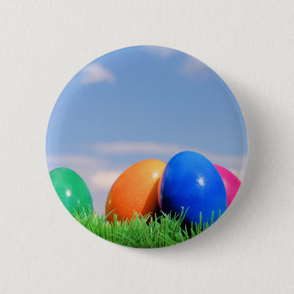 easter eggs 6 cm round badge