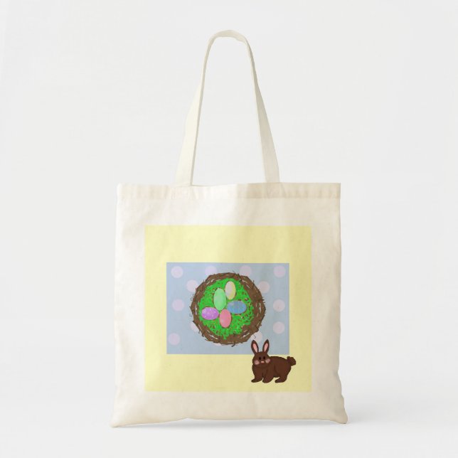 Easter Eggs and a Little Bunny Tote Bag (Front)