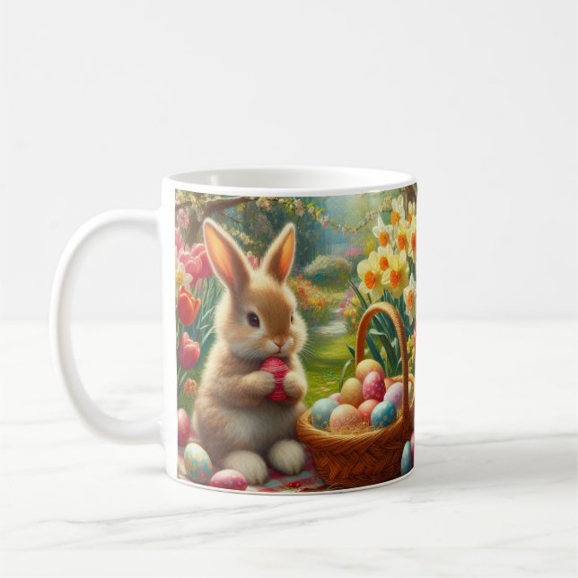 Easter Eggs and Bunny Holiday  Coffee Mug (Left)