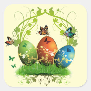 Easter Eggs and Butterflies Sticker