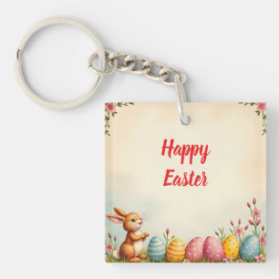 Easter Eggs And Little Rabbit Popular Collection Key Ring