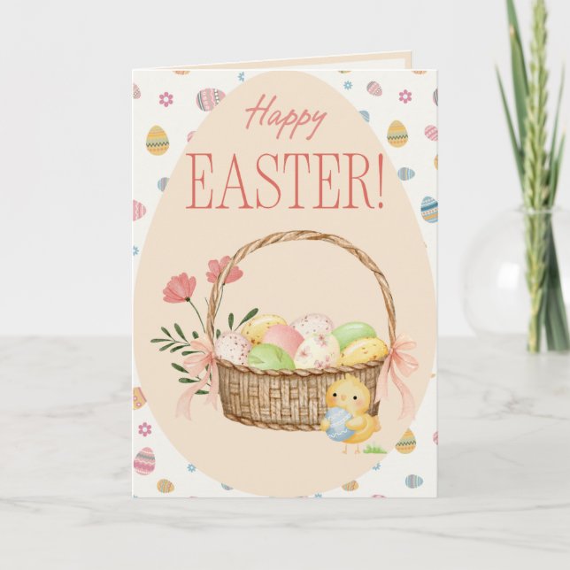 Easter eggs basket Holiday Card (Front)