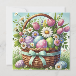 Easter Eggs Basket Invitation