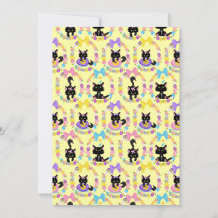 Easter Eggs Black Cat Pattern Pet Animal Lover Thank You Card