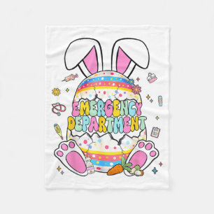 Easter Eggs Bunny ER Nurse Emergency Department ED Fleece Blanket