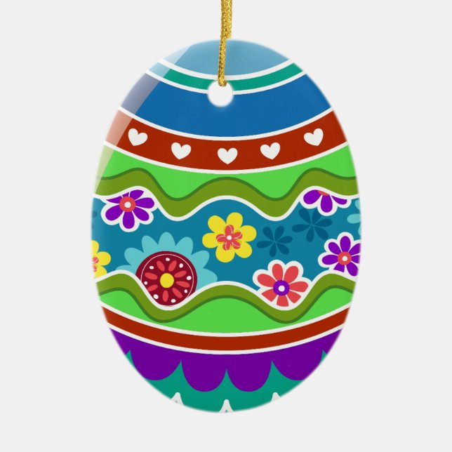 Easter Eggs Ceramic Tree Decoration (Front)