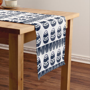 Easter Eggs Chevron Stripes Happy Easter Pattern   Short Table Runner