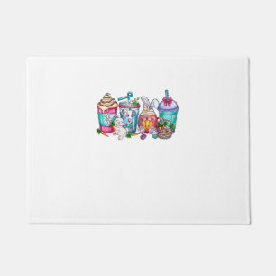 Easter Eggs Coffee Bunny Cups Latte Iced Cream Wom Doormat