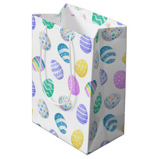 Easter Eggs Colorful Pattern Medium Gift Bag