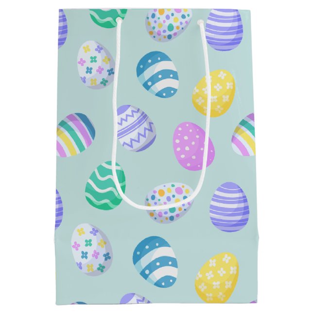 Easter Eggs Colorful Pattern Medium Gift Bag (Back)
