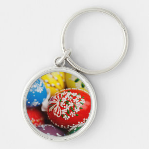 Easter Eggs Colourful Holiday Pattern Spring Art Key Ring