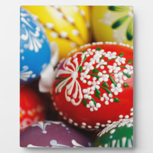 Easter Eggs Colourful Holiday Pattern Spring Art Plaque