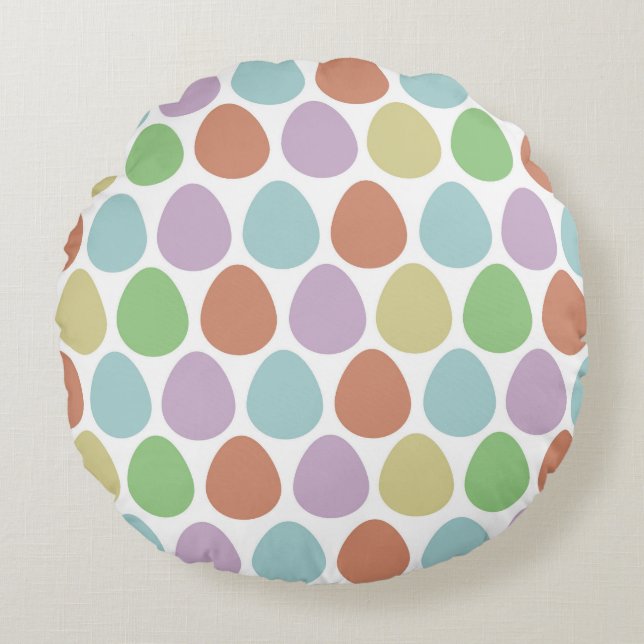 Easter Eggs colourful Pattern  Round Cushion (Front)