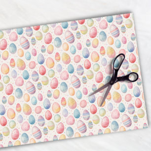 Easter Eggs Colourful Watercolor Pattern Tissue Paper