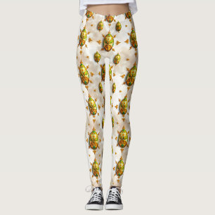 EASTER EGGS ~ Cream Yellow Green 3D ~ Leggings