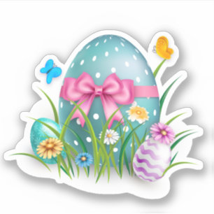 Easter Eggs Custom-Cut Vinyl Stickers