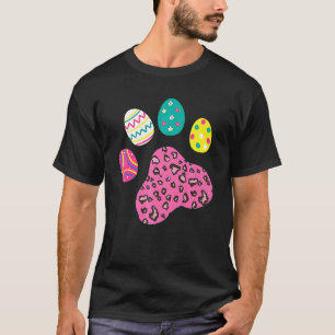 Easter Eggs Dog Cat Paw Leopard Print Pet Paw East T-Shirt