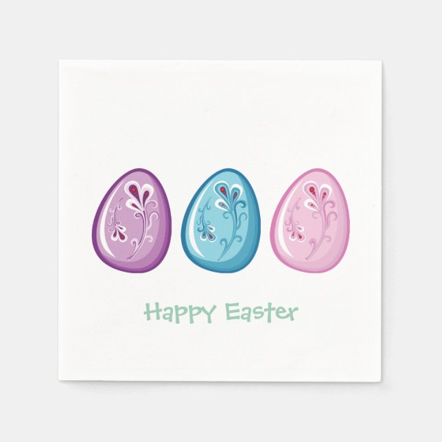 Easter Eggs Easter Party Paper Napkin Set (Front)